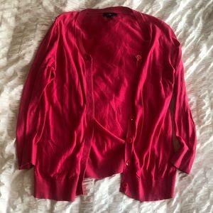 Gap 3/4 sleeve hot pink cardigan size M